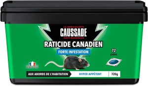 CAUSSADE CARPT720 Raticide Canadien Pat'Appât Fortes Infestations 72 pâtes 100g