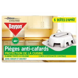 Baygon Pièges Anti-Cafard Boîtes d'Appât Efficacité 3 Mois Pack de 6