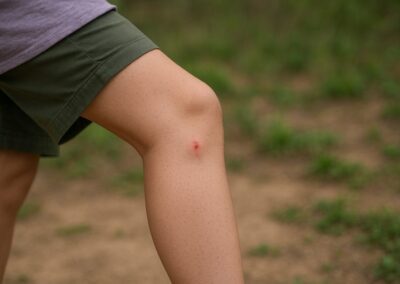 photo piqûre de frelon sur la jambe