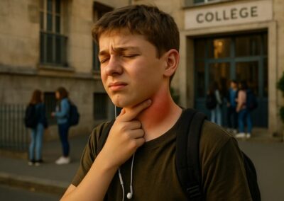 photo piqûre de frelon asiatique sur le cou