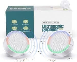 Anti Moustique Ultrason Interieur, 2 Paquets Électronique Repulsif Ultrason Avec Veilleuse