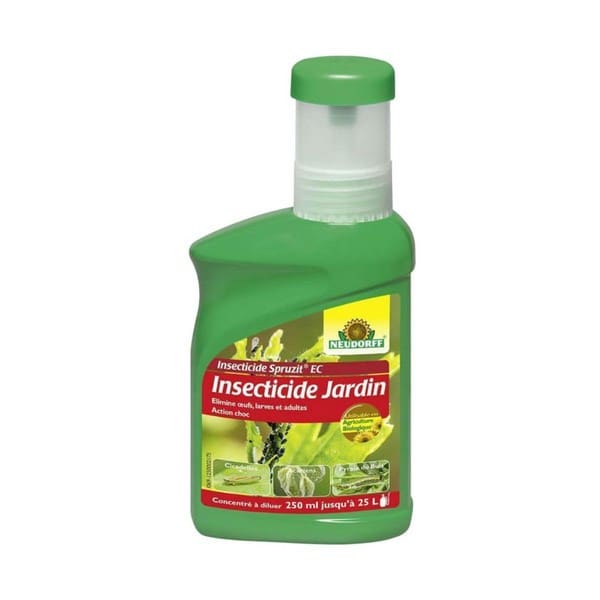 Neudorff Insecticide Jardin Spruzit Concentré, 250 ml – Insecticide concentré polyvalent anti-insectes et parasites, insecticide à base de pyrèthre contre insectes adultes, les larves et les œufs