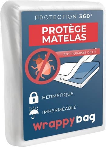 Wrappybag Housse de Matelas Imperméable Intégrale Anti-Punaise de Lit