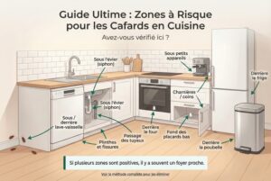 Cafards dans la cuisine : causes, cachettes, solutions efficaces et erreurs à éviter