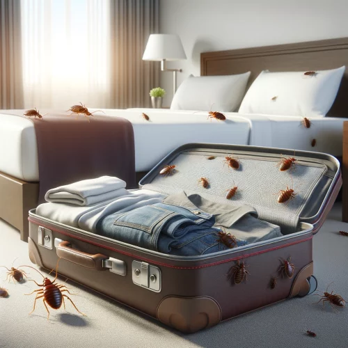 punaise de lit valise et voyage