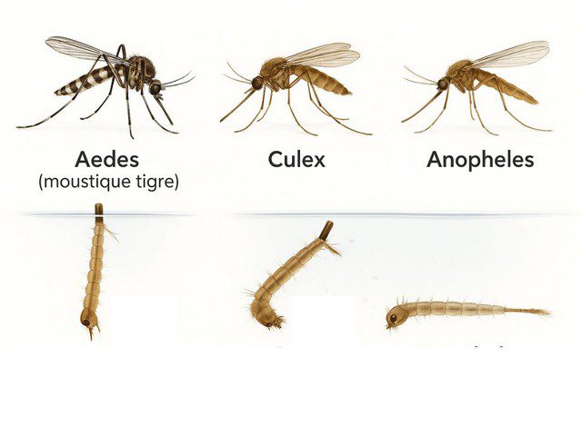 Différences entreles espèces -Aedes, Culex, Anopheles Différences entre les espèces -Aedes, Culex, Anopheles