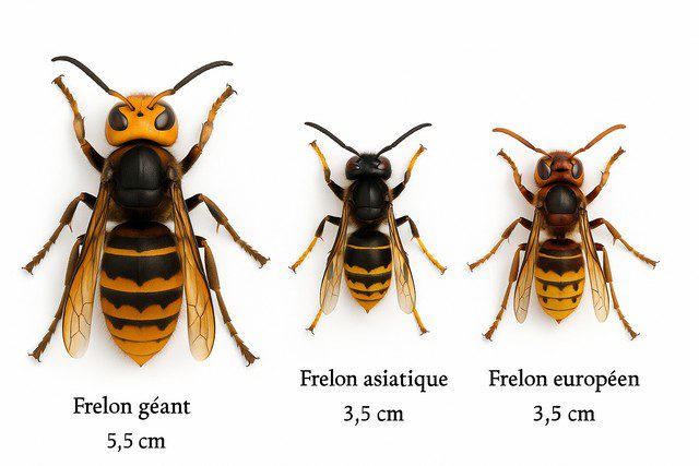 Frelon géant, frelon asiatique ou européen Frelon géant, frelon asiatique ou européen
