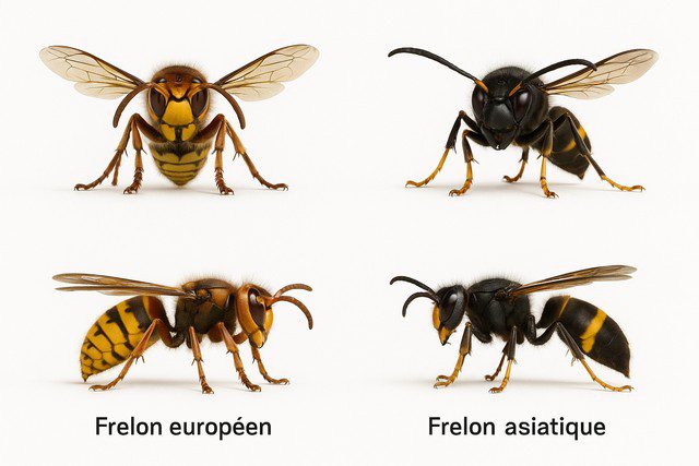 Frelons asiatiques ou européens les différences Frelons asiatiques ou européens : différences physiques et repères visuels