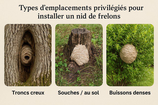 Types d’emplacements privilégiés pour installer un nid de frelons