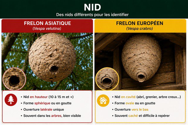comparaison nid frelon asiatique et frelon européen ouverture latérale et nid en cavité comparaison nid frelon asiatique et frelon européen ouverture latérale et nid en cavité
