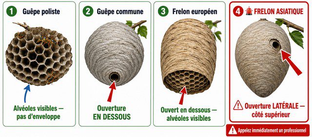 Ouverture des nids de guêpes et frelons pour identifier l’espèce