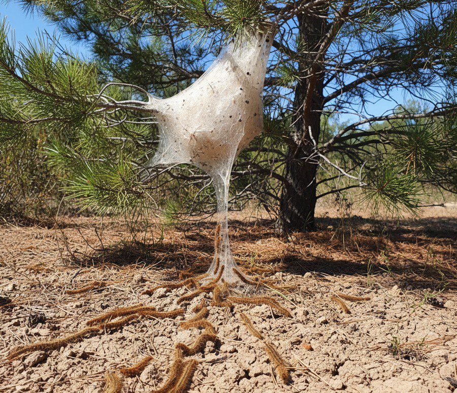 Nid de chenille processionnaire occitanie