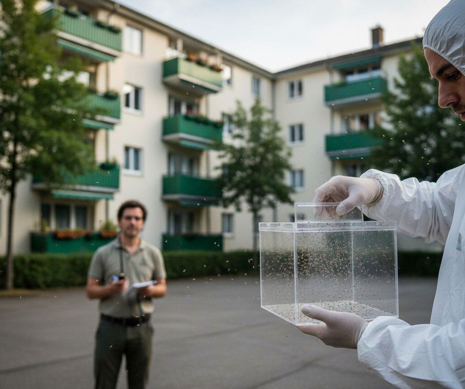 Lâcher de moustiques stériles en milieu urbain européen dans le cadre d’un programme de lutte biologique utilisant la Technique de l’Insecte Stérile Lâcher de moustiques stériles en milieu urbain européen dans le cadre d’un programme de lutte biologique utilisant la Technique de l’Insecte Stérile