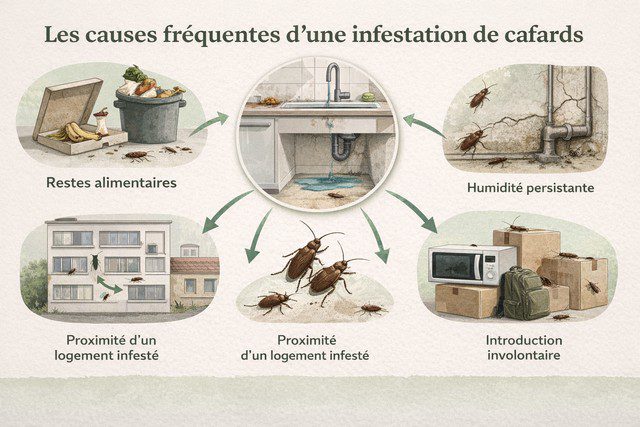 Les causes fréquentes d’une infestation de cafards