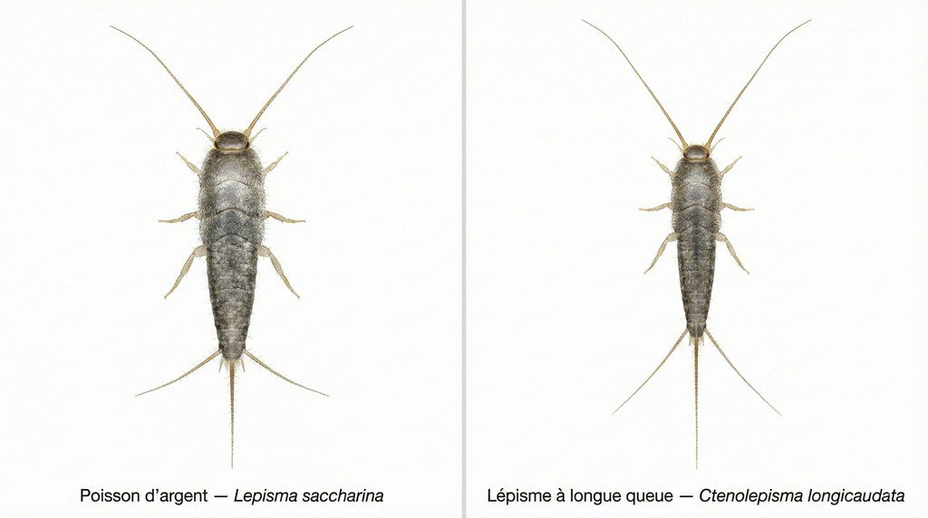Poissons d’argent lépismes (Lepisma saccharina Ctenolepisma longicaudata) Poissons d’argent lépismes (Lepisma saccharina Ctenolepisma longicaudata)
