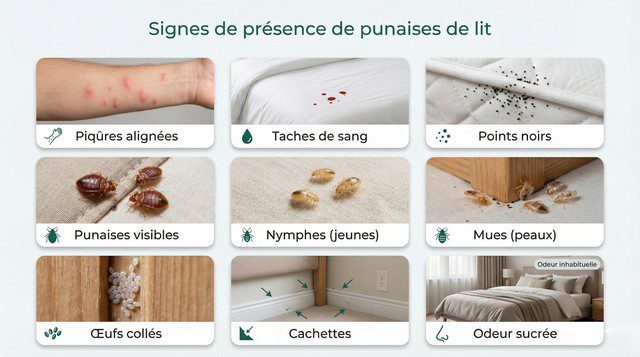 Signes de présence de punaises de lit