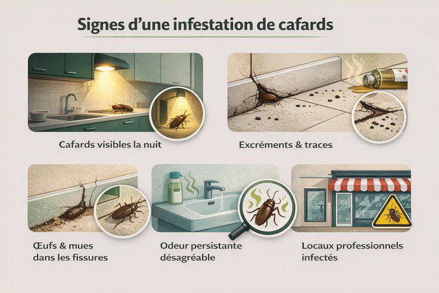 Signes d’une infestation de cafards