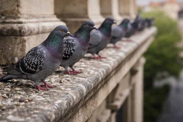 pigeons sur la corniche vieille pigeons sur la corniche vieille