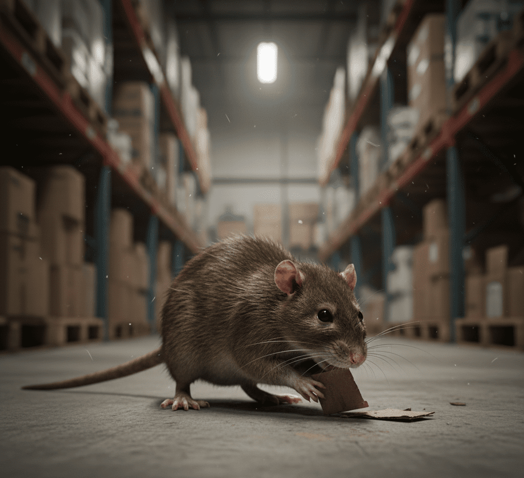 rat dans un magasin de stockage
