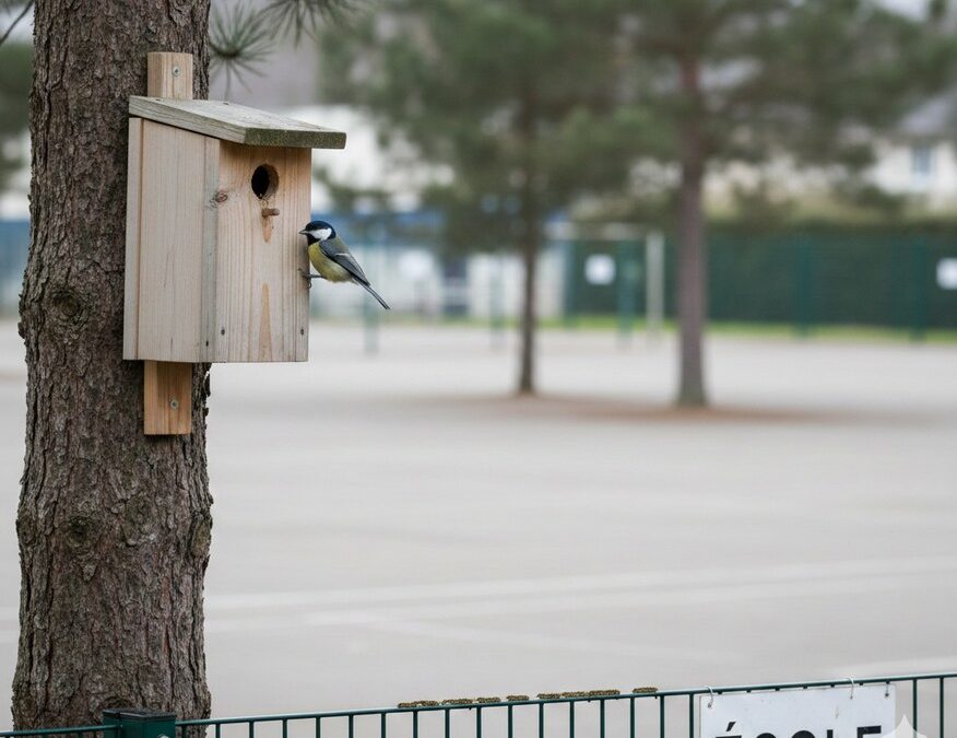 Saint-Marcel installe six nichoirs autour des écoles : le pari mésanges face aux processionnaires