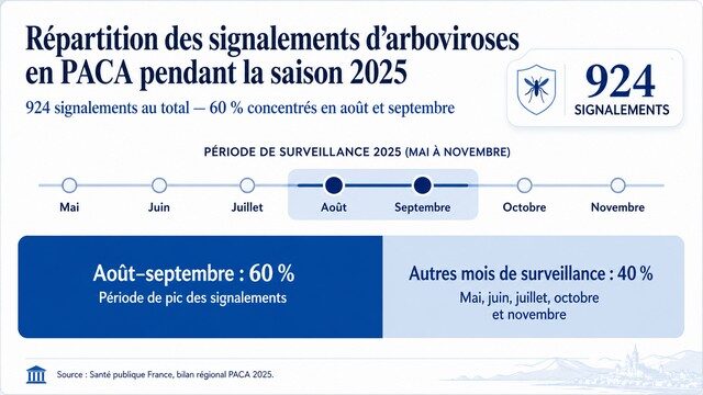 Répartition des signalements d'arboviroses 2025