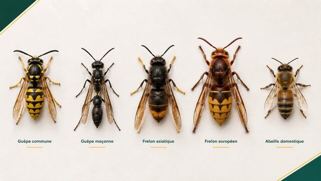 Comparatif des principales espèces de guêpes, frelons et abeilles présentes en Occitanie
