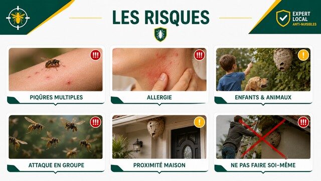 Risques liés à un nid de guêpes ou de frelons près d’une habitation