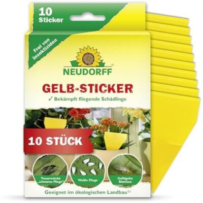Neudorff 10x Sticker adhésif anti Moucherons, jaune