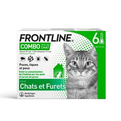 FRONTLINE Combo Chat – pipettes anti-puces, tiques et poux, lot de 6