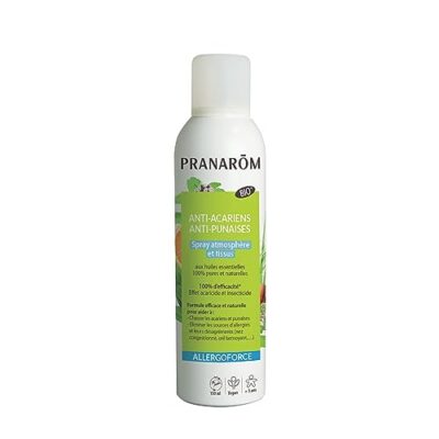 Pranarôm – spray anti-acariens et punaises de lit allergoforce 150 ml – efficacité prouvée, élimine 100 % des acariens, punaises et parasites des textiles