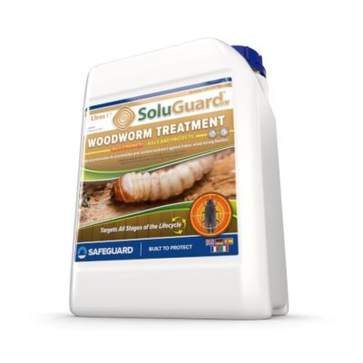 Soluguard Traitement Larves, Vers et Termites (5L) - Contre les Insectes Xylophages détruisant le Bois - Prêt à l'emploi et très Puissant