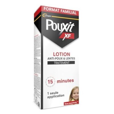 Pouxit XF Lotion anti-poux et lentes, traitement en 1 seule application de 15 minutes, dès 6 mois (200 ml)
