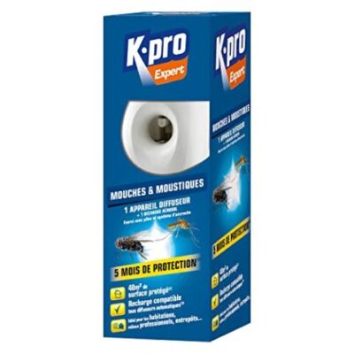 K.Pro Expert Diffuseur automatique programmable Anti Mouches, Action rapide, protection 5 mois, pour 40m2