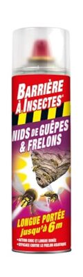 Barrière à insectes aérosol anti-guêpes et frelons spécial nids – prêt à l’emploi 500 ml (barguepe500)