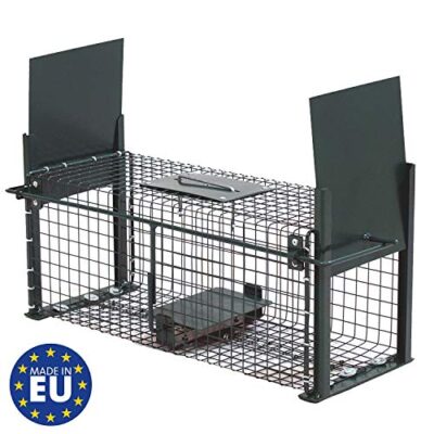 Piège de Capture infaillible - Cage - pour Petits Animaux: Lapins, Rats, rongeurs - 50x18x18cm - avec Deux entrées 5006