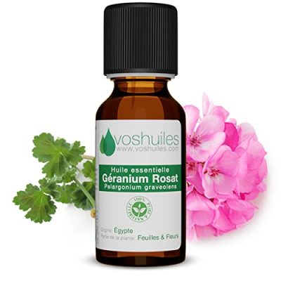 Huile essentielle Géranium Rosat VOSHUILES - Solution naturelle contre les moustiques