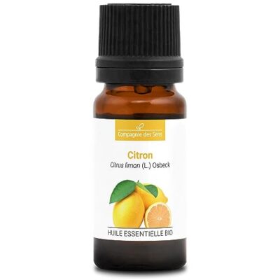 Huile Essentielle de Citron Bio 10 ml – 100 % Pure et Naturelle – La Compagnie des Sens
