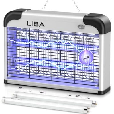 Liba Lampe Anti-Moustiques 20 W – Piège à Insectes Électrique avec 2 Ampoules de Rechange