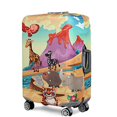 YianBestja Elastique Housse De Valise Luggage Cover, Protection De Valise Housse Bagage Voyager Protecteur Couverture pour 18-32 Pouce Valise (Animal World, L (25-26 inch Luggage Case))