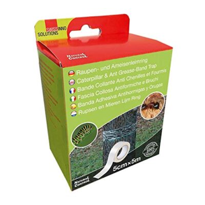 SWISSINNO Bande Collante Anti Chenilles et Fourmis 5cm x 5m. Protection naturelle des arbres, sans utilisation de produits chimiques. x1