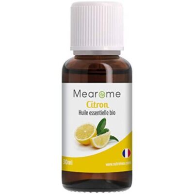 Mearome Huile Essentielle de Citron BIO, Citrus Limon, 100% Pure et Naturelle (30 ml)