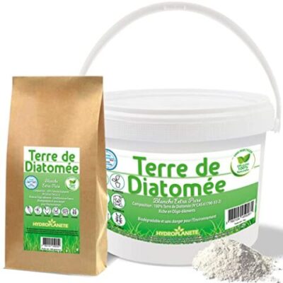 HYDROPLANETE terre de diatomée blanche 400 g – poudre naturelle 100 % pure, grade alimentaire, anti-nuisibles efficace contre insectes rampants, puces, punaises et fourmis