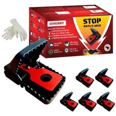 Giverny 6x Piège, tapette à Rat & Souris, effet radical