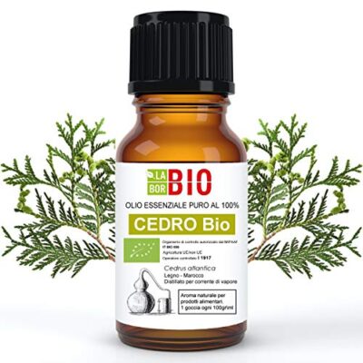 Cèdre de l'Atlas Bio Huile Essentielle 100% Pure 10 ml - Aromatherapie Thérapeutique Alimentaire - Laborbio