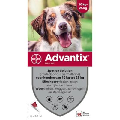 Advantix Chien Moyen - 10 à 25 kg - 6 pipettes