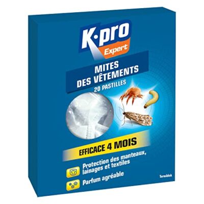 KAPO 20x Pastilles Anti-Mites - Efficace 4 Mois - Protection des Manteaux, Lainages et Textiles - Parfum Agréable - Protègent Efficacement - Sachet Individuel,