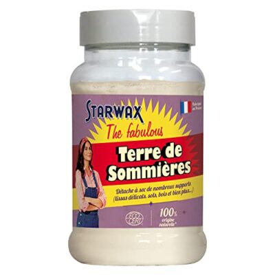 STARWAX THE FABULOUS - Terres de Sommières - Détache à Sec de Nombreux Supports (Tissus Délicats, Sols, et Bien plus) - Argile 100% d'Origine Naturelle - Fabriqué en France - - 200 gr
