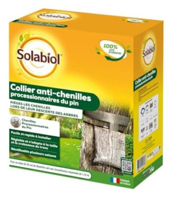 Solabiol Piège Collier anti Chenilles Processionnaires du pin, Collier réglable & réutilisable, installation rapide