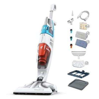 Rowenta, Nettoyeur vapeur, 2 en 1, Aspire et lave en même temps, Nettoyeur à main amovible, Performant, Assainir, Technologie Cyclonique, Chauffe rapide, Clean & Steam Multi RY8544WH
