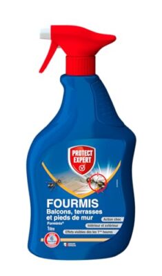 PROTECT EXPERT Anti-Fourmis Balcons - Terrasses - Pieds De Murs - 1L - Action Choc - Prêt-à-l'emploi - DTMAL1, Bleu